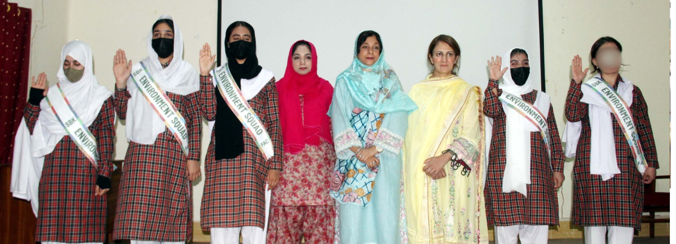 Prof. Dr. Rubina Mushtaq, Vice Chancellor SBKWU posing for a group photo with Environment Squad members of the University on the occasion of World Environment Day at SBKWU. (29/5/2025)