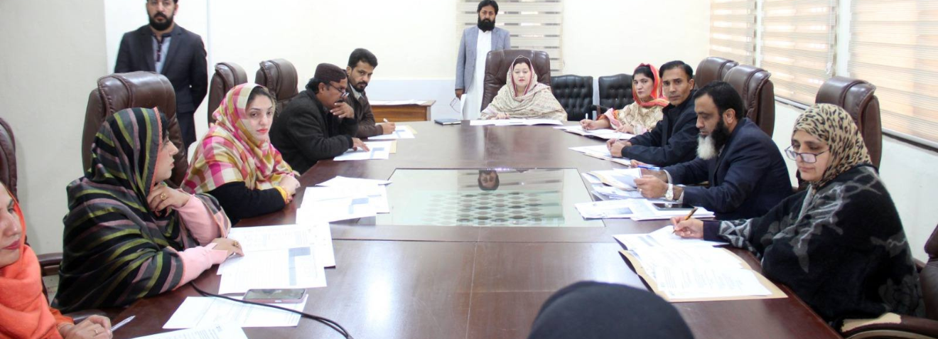 The Institutional Scholarship Awarding Committee convened on 10.12.2025 under the chairpersonship of Dr. Raheela Manzoor, Registrar, to review applications and recommend deserving students for the Scotland Pakistan Scholarships for Young Women and Girls 2025–2026.