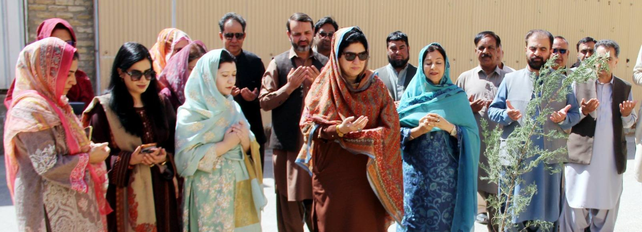 Ms. Rahila Hameed Khan Durrani, Honorable Minister for Education, graced the university with her presence. She was received by Prof. Dr. Rubina Mushtaq, Vice Chancellor and the management of SBKWU. She planted a tree as a symbol of growth, sustainability, and a greener future for our institution.